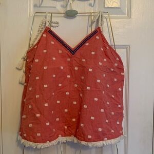 aerie Orange & White Summer Top Size S #018